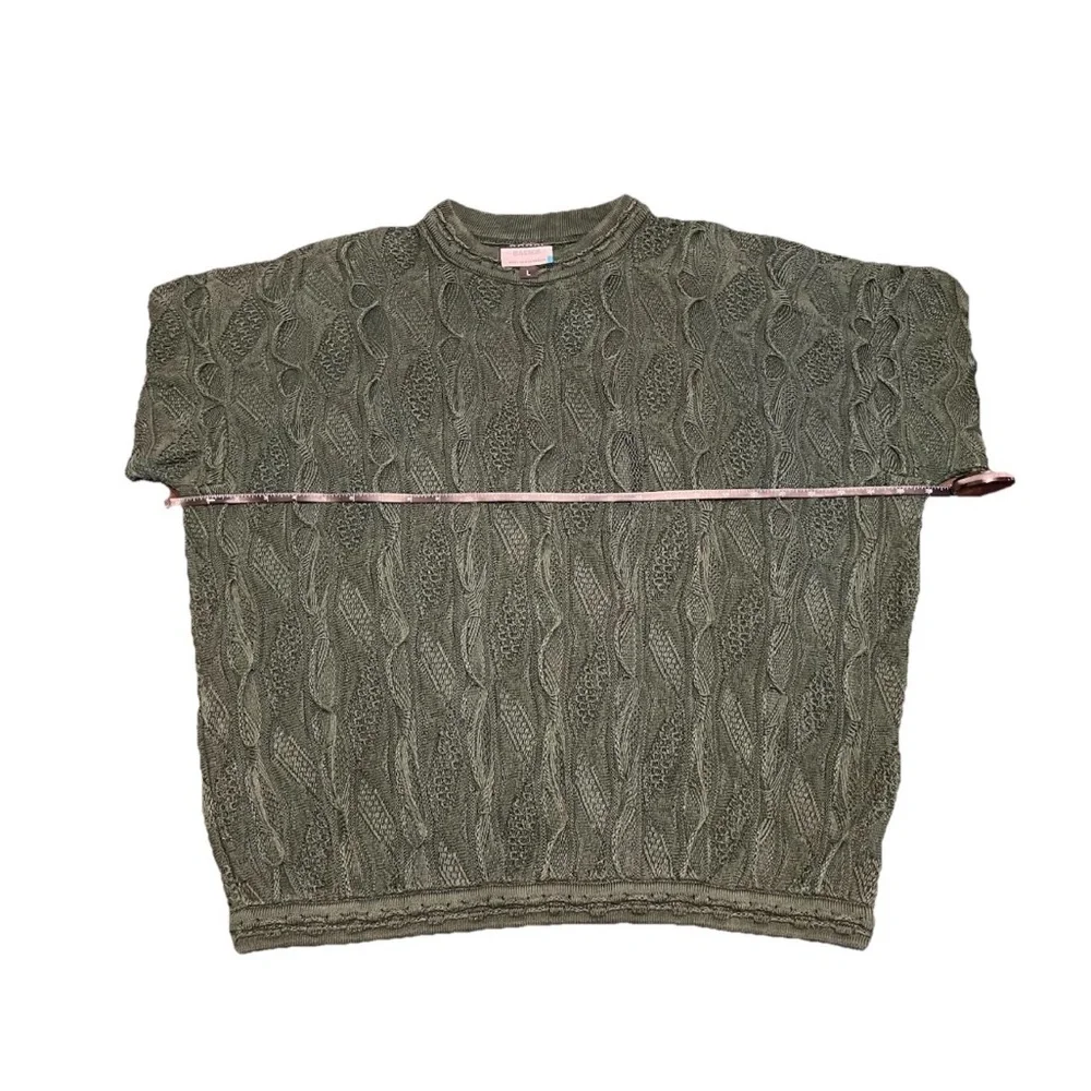Rare Coogi Basics Authentic Mens Green Cotton Knit Sweater Size Large